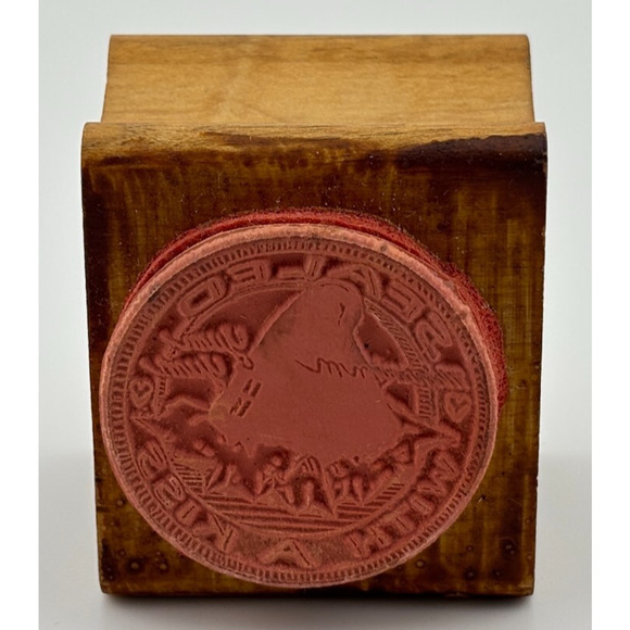 Vintage 78 All Night Media Sealed With A Kiss Stamp Wood Mounted Rubber Stamp - Picture 2 of 2